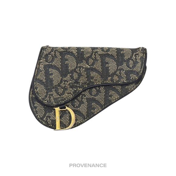 🔴 Christian Dior Saddle Wallet - Trotter Jacquard Navy - Picture 1 of 10